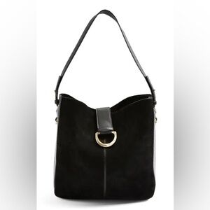 Holly Faux Leather Hobo Bag In Black